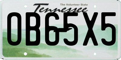 TN license plate OB65X5