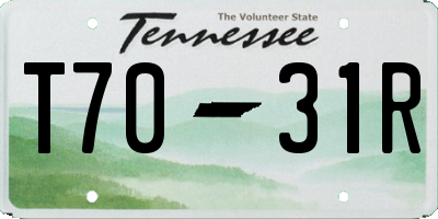 TN license plate T7031R