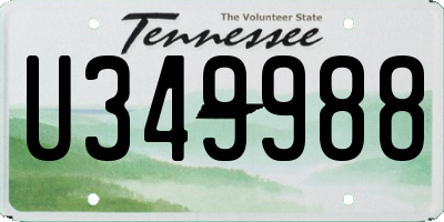 TN license plate U349988