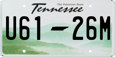 TN license plate U6126M