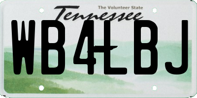 TN license plate WB4LBJ