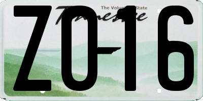 TN license plate Z016