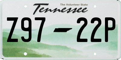 TN license plate Z9722P