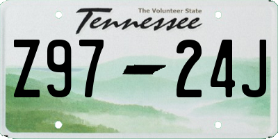 TN license plate Z9724J