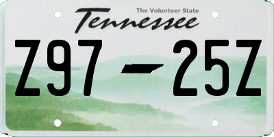 TN license plate Z9725Z