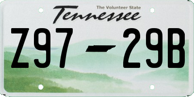 TN license plate Z9729B