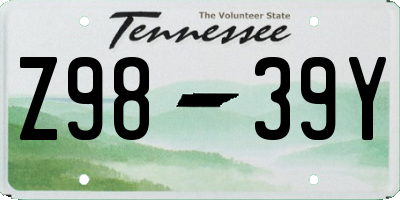 TN license plate Z9839Y
