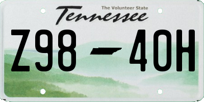 TN license plate Z9840H