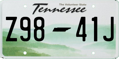 TN license plate Z9841J