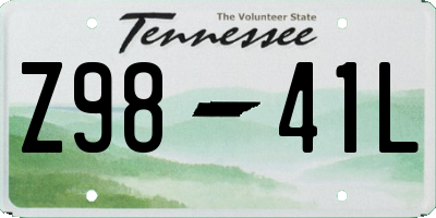 TN license plate Z9841L