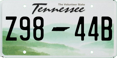 TN license plate Z9844B