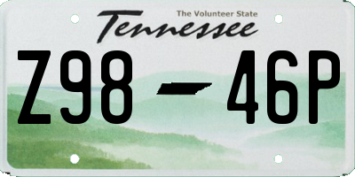 TN license plate Z9846P