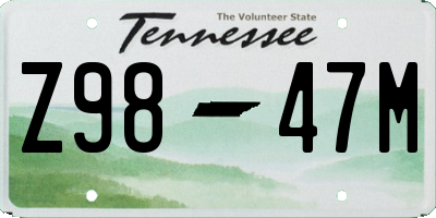 TN license plate Z9847M
