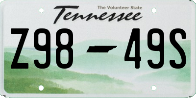 TN license plate Z9849S