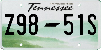 TN license plate Z9851S