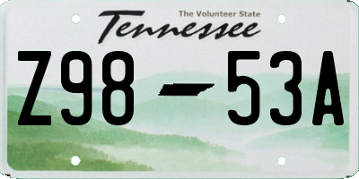 TN license plate Z9853A