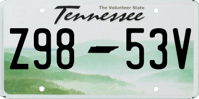 TN license plate Z9853V