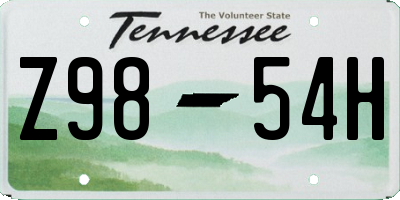 TN license plate Z9854H