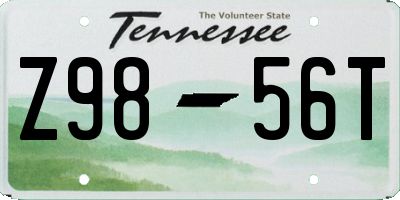 TN license plate Z9856T