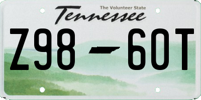 TN license plate Z9860T