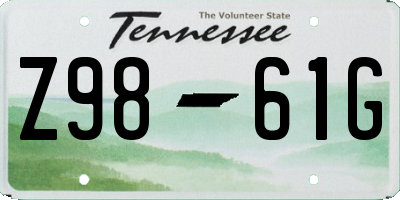 TN license plate Z9861G