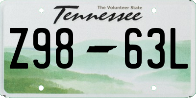 TN license plate Z9863L