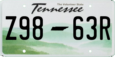 TN license plate Z9863R