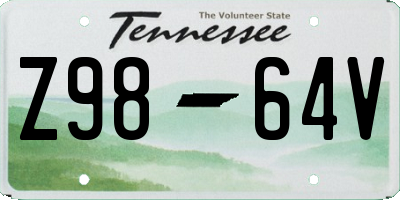 TN license plate Z9864V