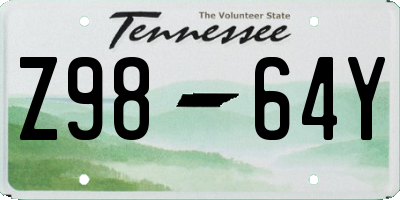 TN license plate Z9864Y