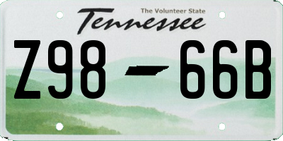 TN license plate Z9866B