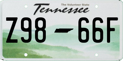 TN license plate Z9866F