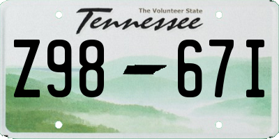 TN license plate Z9867I