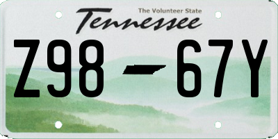 TN license plate Z9867Y