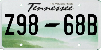 TN license plate Z9868B