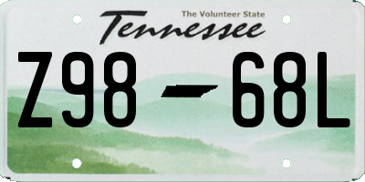 TN license plate Z9868L