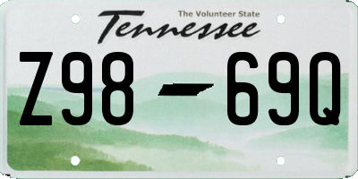 TN license plate Z9869Q