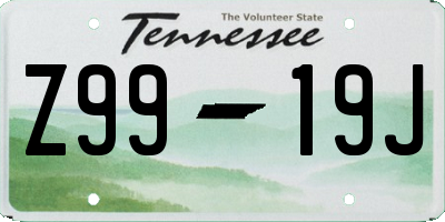 TN license plate Z9919J