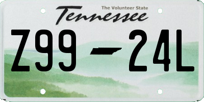 TN license plate Z9924L
