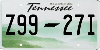 TN license plate Z9927I