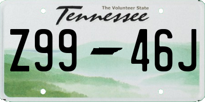 TN license plate Z9946J