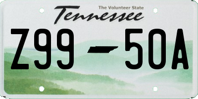 TN license plate Z9950A