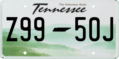 TN license plate Z9950J