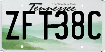 TN license plate ZFT38C