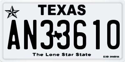 TX license plate AN33610