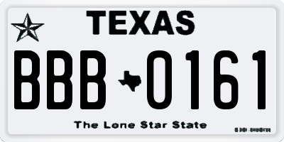 TX license plate BBB0161
