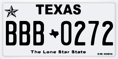 TX license plate BBB0272