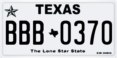 TX license plate BBB0370