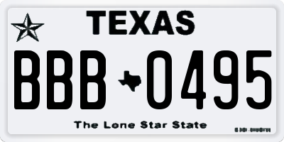 TX license plate BBB0495