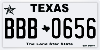 TX license plate BBB0656