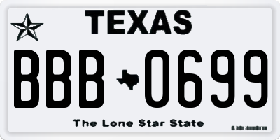 TX license plate BBB0699